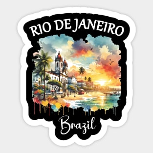 2024 Rio De Janeiro Brazil - Artistic Water Color Sticker